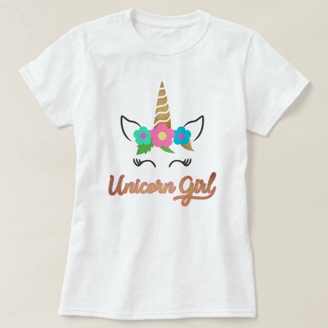 UnicornflickaT-tröja/UnicornT-tröja T Shirt (Design framsida)