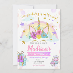 Unicornfödelsedaginbjudan/Magical party Inbjudningar