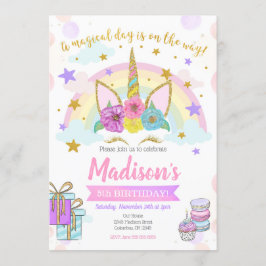 Unicornfödelsedaginbjudan/Magical party Inbjudningar