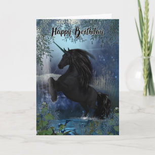 Unicornfödelsedagkort, grattis på födelsedagen, kort