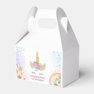 Unicornfödelsedagsfestfavören boxas Magical rosa Presentaskar