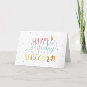 Unicornguld för grattis på födelsedagen kort