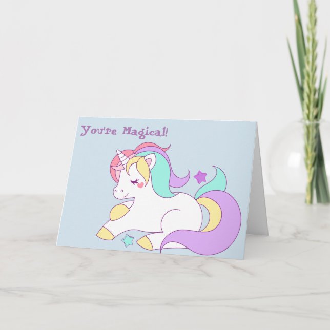 Unicornhälsningkort Kort (Framsida)