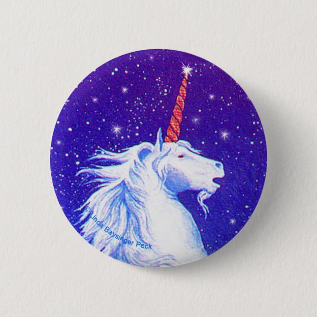 Unicornhuvud med blått knapp (Framsida)