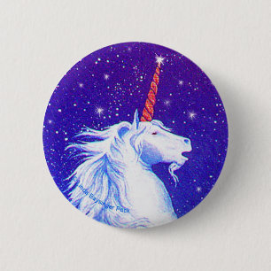 Unicornhuvud med blått knapp