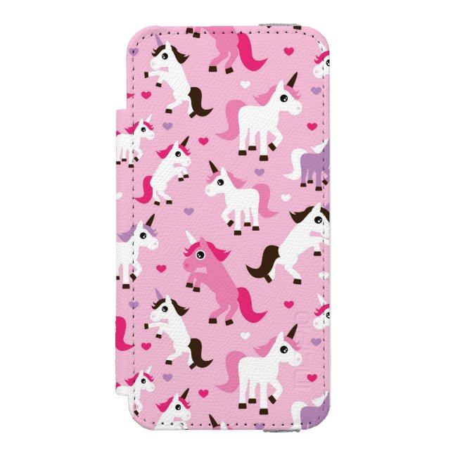unicornillustrationen lurar bakgrund incipio iPhone wallet skal (Folio Framsidan)