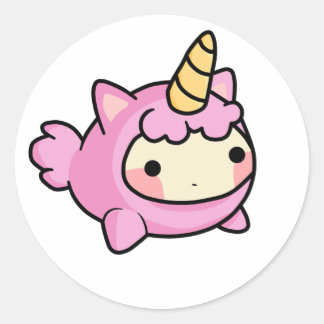 Unicornio Kawaii Runt Klistermärke