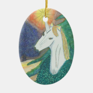 "Unicornjul" prydnad Julgransprydnad Keramik