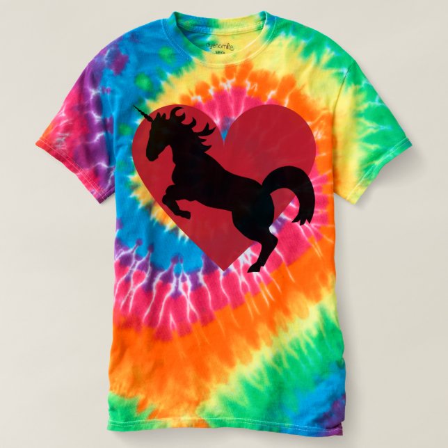 Unicornkärlek- och tiefärgcoolness. tee (Design framsida)