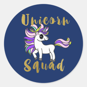 unicornkawaii, UnicornSquad, färgrik ponny Runt Klistermärke