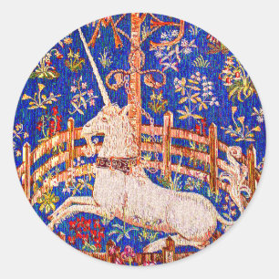 Unicornkonst - "unicornen i fångenskap ", runt klistermärke