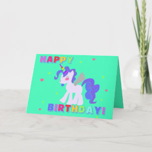 Unicornkortet grattis på födelsedagen 3 I KÄRLEK U Kort