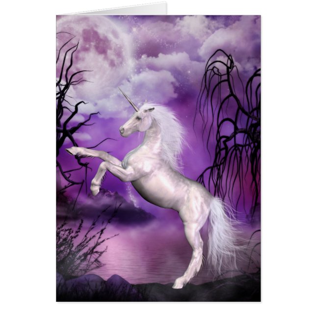 Unicornkortfantasi Hälsningskort (Framsidan)