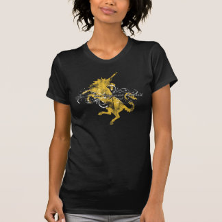 Unicornkvinna mörka skjorta t-shirt