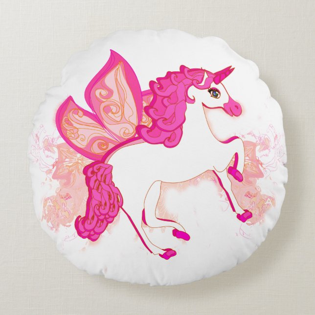 unicornlogotyprundan dämpar rund kudde (Framsidan)