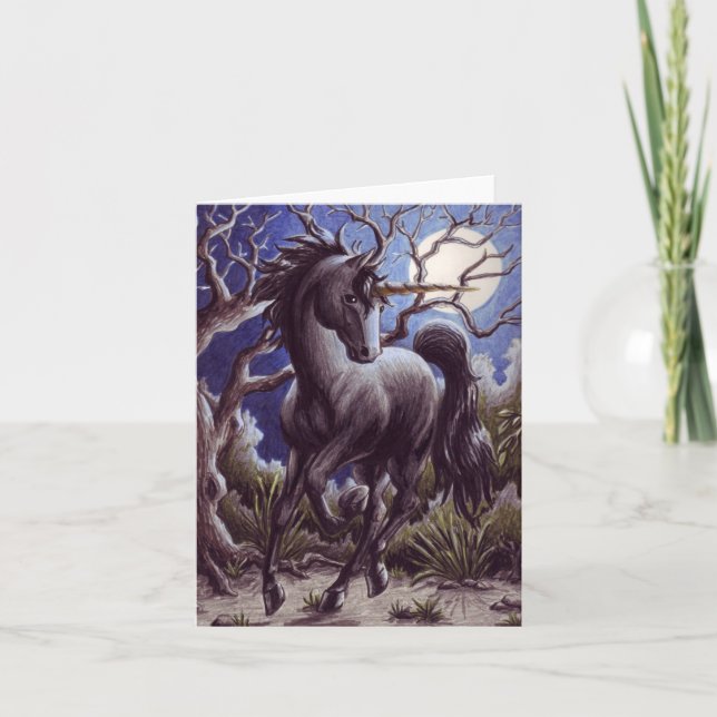 Unicornmånenotecard Kort (Framsida)