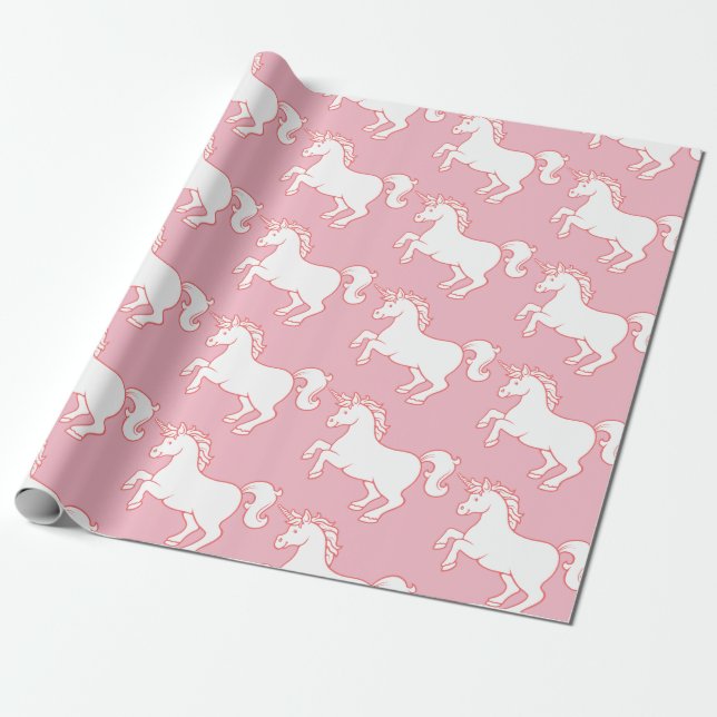 Unicornmönster Presentpapper (Utrullad)