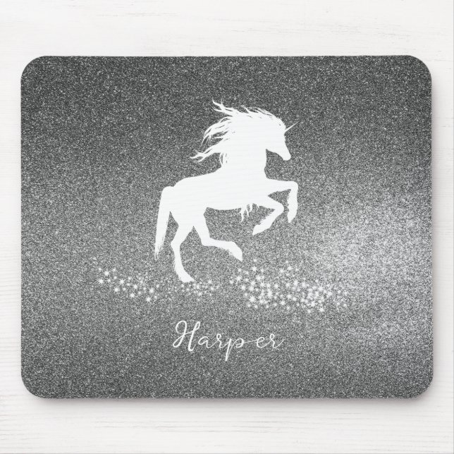 Unicornmussla silver Glitter Musmatta (Framsidan)