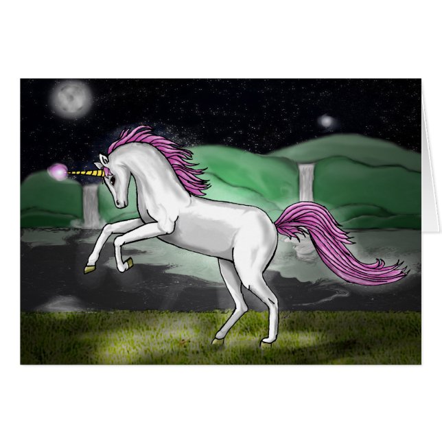 unicornparadis hälsningskort (Framsidan Horizontal)