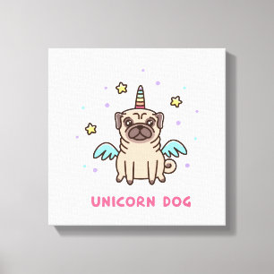 Unicornregnbågehund Canvastryck