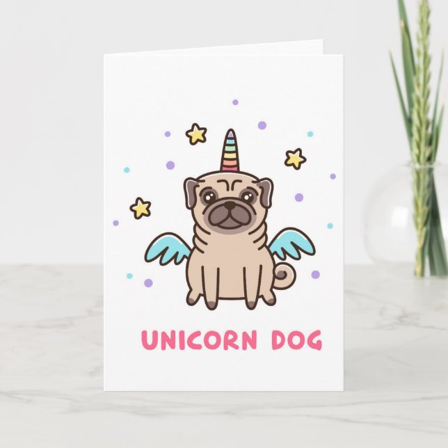Unicornregnbågehund Kort (Framsida)