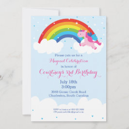 Unicornregnbågeinbjudan Inbjudningar