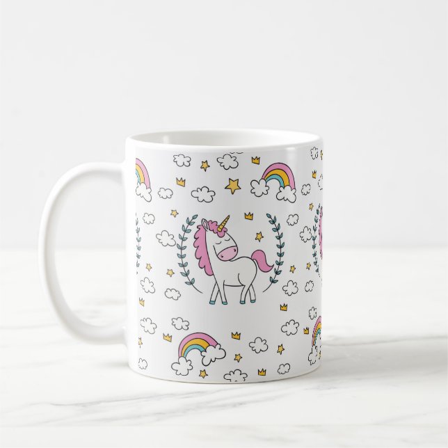 Unicornregnbågemuggen fördunklar stjärnagåvan kaffemugg (Vänster)