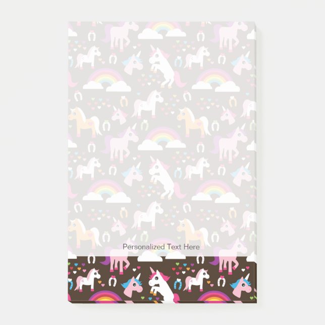 unicornregnbågen lurar bakgrundshästen post-it block (Framsida)
