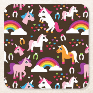 unicornregnbågen lurar bakgrundshästen underlägg papper kvadrat