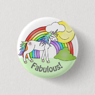 Unicornregnbågesolskenet klämmer fast det sagoli knapp