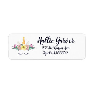 Unicornreturetiketter Returadress Etikett