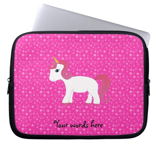 Unicornrosastjärnor Laptop Sleeve (Framsidan)