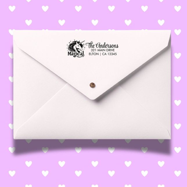 Unicorns and Birthday Självfärgande Stämpel (perfect for adding a whimsical touch to cards, gifts, and invitations!)