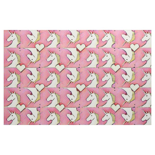 Unicorns and Hearts Tyg (Fat Quarter)