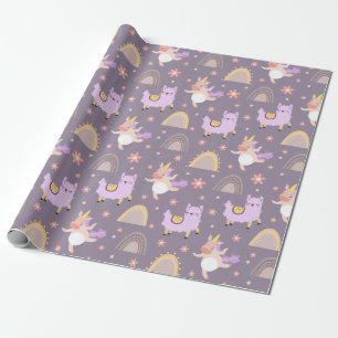 Unicorns and Llamas Wrapping Papper Presentpapper