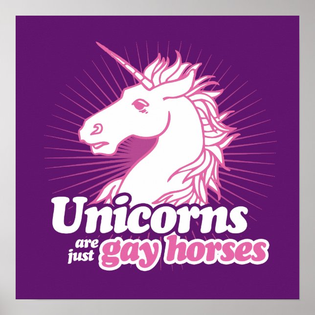 UNICORNS ÄR BARA GAY HORSES -.png Poster (Framsidan)