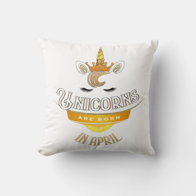 Unicorns är bördiga April, födelsedagUnicorn Kudde (Framsida)