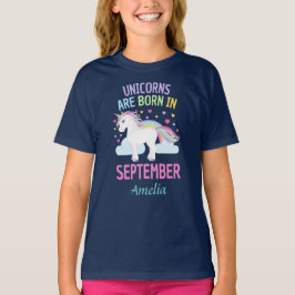 Unicorns är det bördiga September personlignamn T Shirt