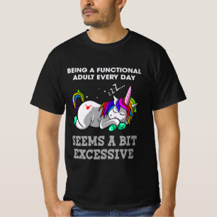 Unicorns är en fungerande Vuxen T Shirt