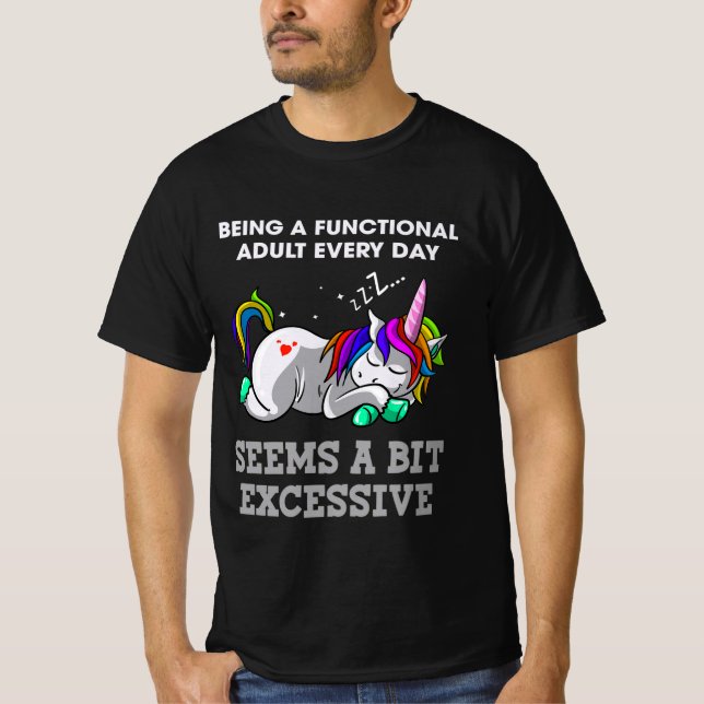 Unicorns är en fungerande Vuxen T Shirt (Framsida)