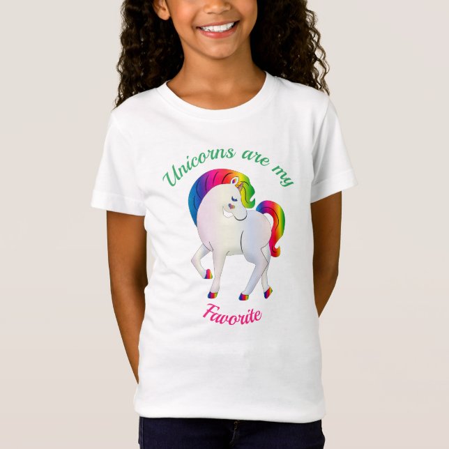 Unicorns är min favoritregnbåge Unicorn T Shirt (Framsida)