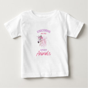 Unicorns är min själ Djur baby vit T-shirt