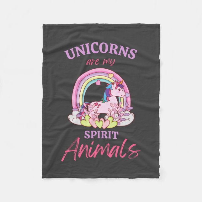 Unicorns är mina själsska djur fleecefilt (Framsidan)