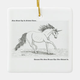 Unicorns är verkliga julgransprydnad keramik