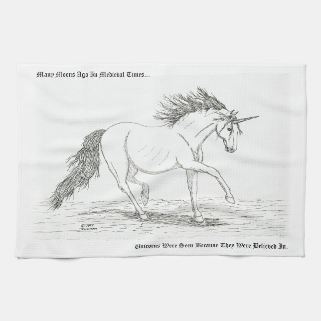 Unicorns är verkliga kökshandduk (Horisontell)