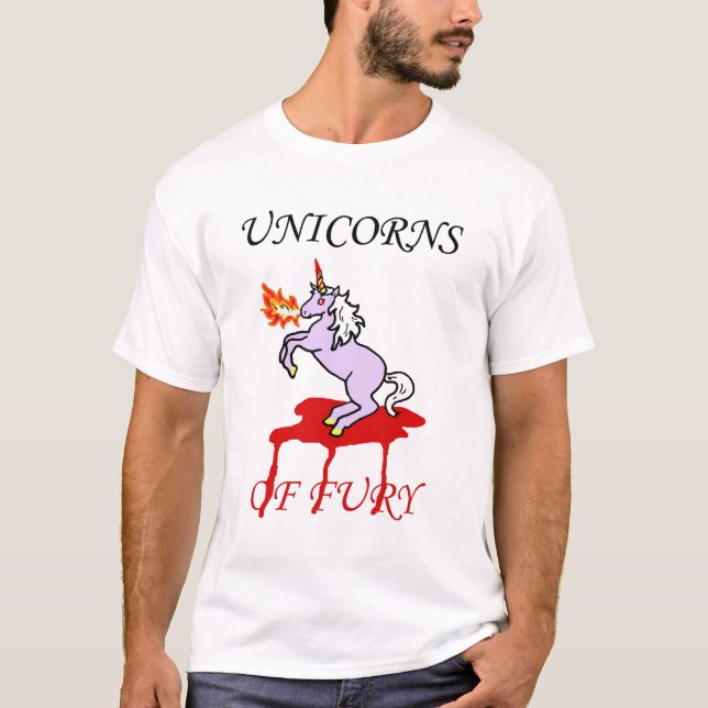 Unicorns av raseri mig t shirt (Framsida)