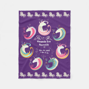 Unicorns Baby Keepsaké (Byt Färg) Fleecefilt