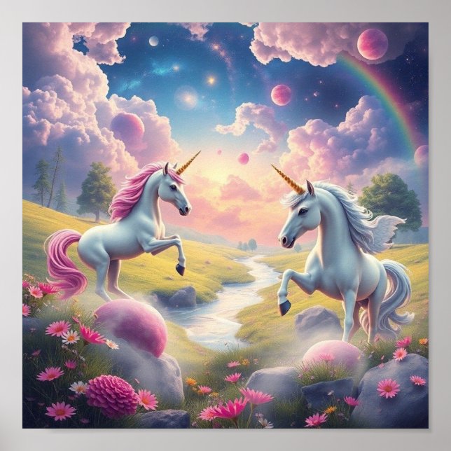 Unicorns Behålla eller design Poster (Framsidan)