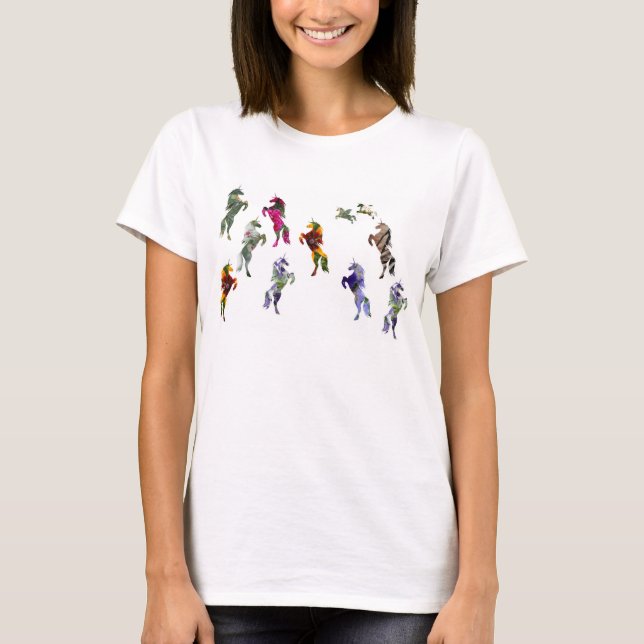 Unicorns Bella+Canvas Flowy Circle Top, White Tröja (Framsida)