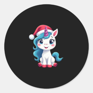 Unicorns Christmas_Santa Claus Unicorn Tank Top (1 Runt Klistermärke